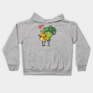 broccoli cheese lover couple Kids Hoodie